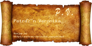 Petrán Veronika névjegykártya